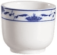 4.5oz Bone White Blue Porcelain Cup - Round Handleless Cup for Tea, Espresso, and Beverage - For Restaurants, Catering, Cafes, and Dining (72)