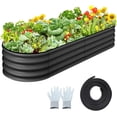 thumbnail image 1 of 4.5x2x1 FT Oval Raised Garden Bed, 2 Pcs Galvanized Raised Beds for Outdoor, Planter Raised Boxes with Open-Ended Base,Large Metal Raised Planter Beds for Vegetables,Flowers,Tool-Free Assembly,Gray, 1 of 8