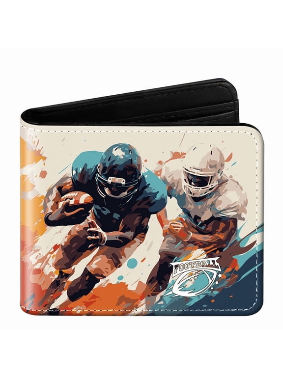 4.5x3.7in Boys Soccer Wallet for Teens, Cool Kids Wallet for Boys Ages 8-10 9-12 11-15, Funny Leather Bifold Rfid Blocking, Coin Pocket Id Window for Teen Men Youth Guys Birthday Christmas Gifts