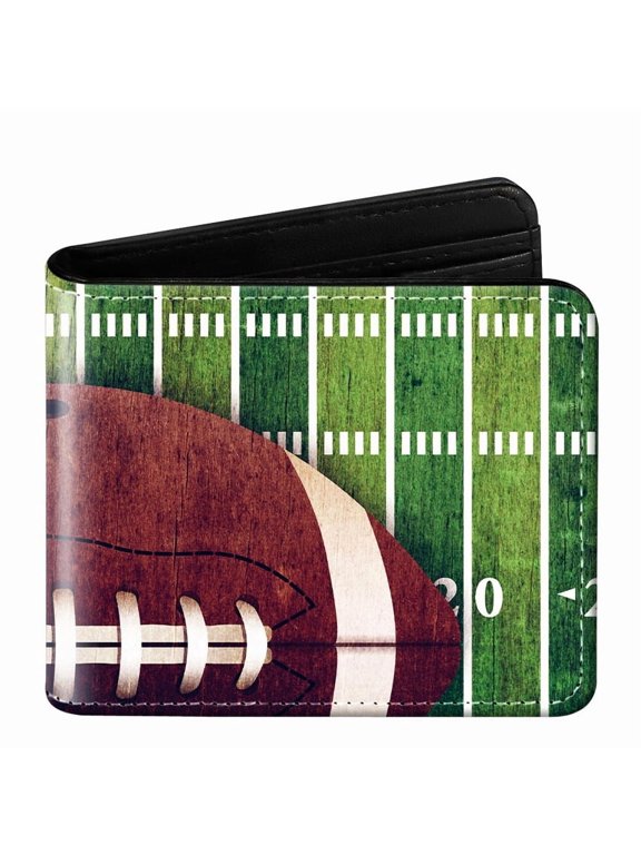 4.5x3.7in Boys Soccer Wallet for Teens, Cool Kids Wallet for Boys Ages 8-10 9-12 11-15, Funny Leather Bifold Rfid Blocking, Coin Pocket Id Window for Teen Men Youth Guys Birthday Christmas Gifts