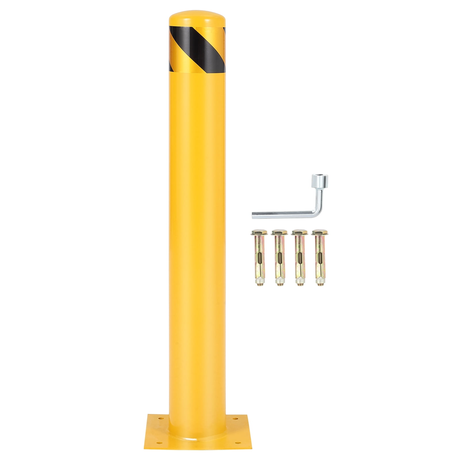 4.5x36 Inch Safety Bollard Post - Yellow Steel Bollard with Anchor ...