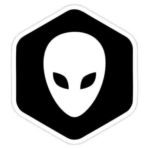 4.5x5 Black Hexagon Alien Bumper Sticker Vinyl Window Decal Sign Stickers