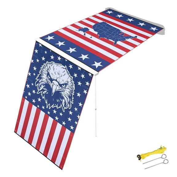 Yescom 4.5x6 Ft Carside Awning Replacement Fabric with Side Wall Roof Rack Overlanding