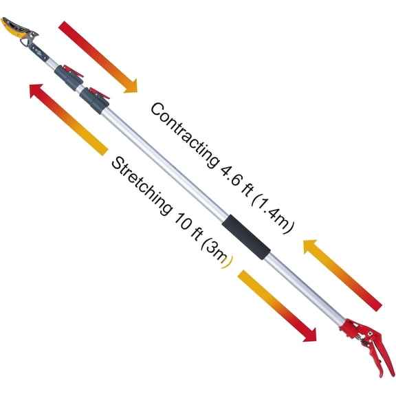 4.6-10 Ft Long Reach Tree Pruner Extendable, Fruit Picker, Telescoping Tree Pruner, Fruit Tree  Trimmers Long Handled Pruner, Cut and Hold Pruner