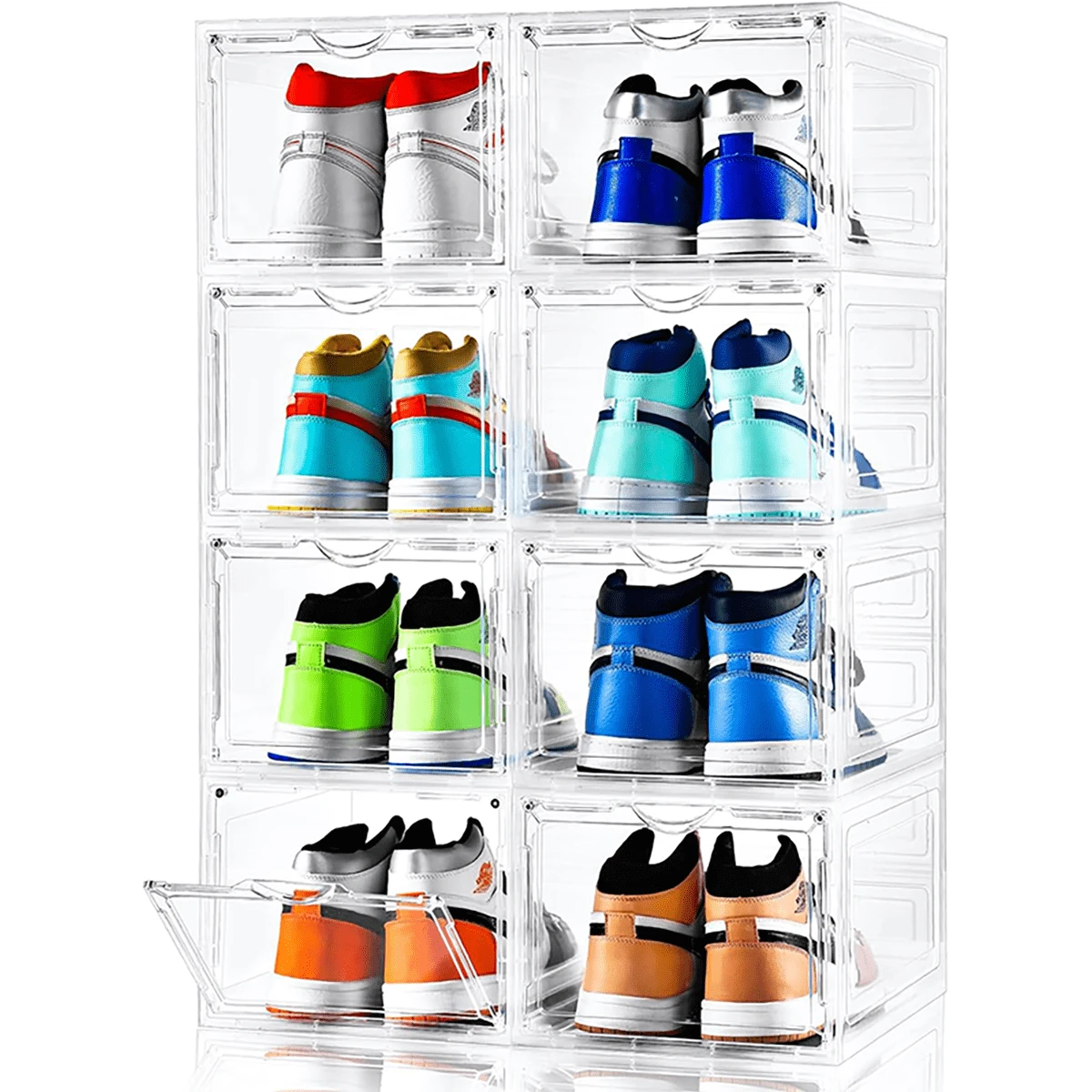 4/6/10 Pack Large Shoe Boxes Clear Plastic Stackable,Shoe Storage ...