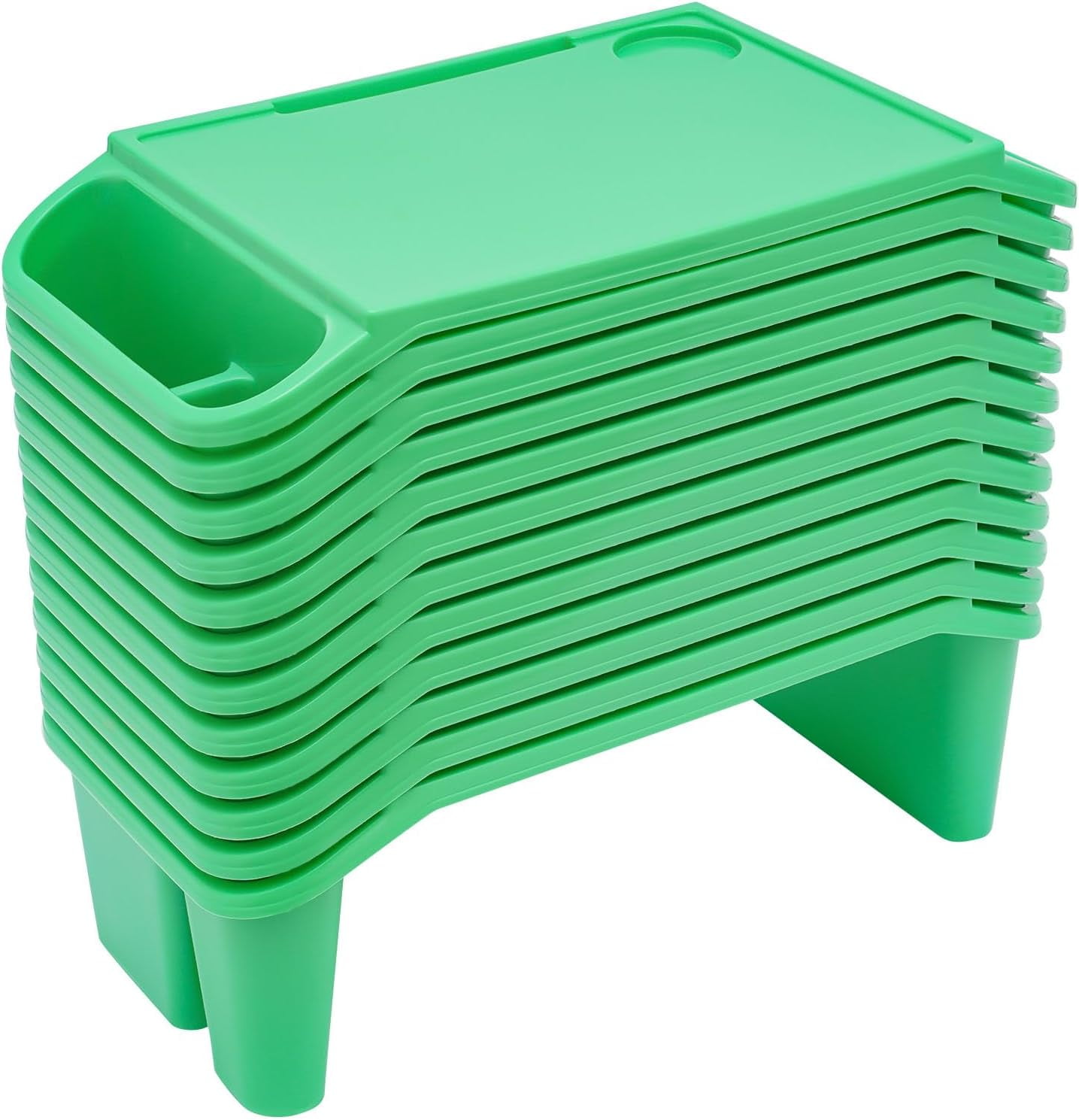 4/6/12pcs Kids Lap Desk Tray Plastic Breakfast Laptop Trays with Storage Portable Activity Table with Side Pockets/Slot Portable Lap Bed Table for Writing Eating Game Snacks