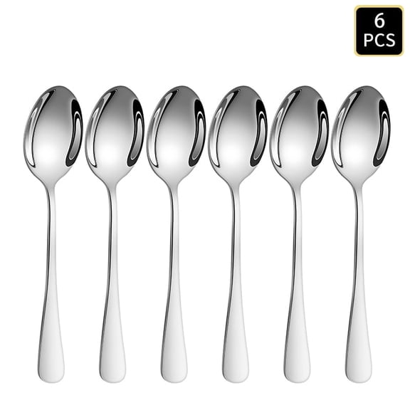 6 Silver stainless steel cutlery 1010 round handle knife, fork and spoon cutlery set suitable for family dinner hotel