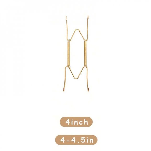 4/6/8/10/12 Inch Plate Dish Hangers Holder W-shaped Wall Display Decorative Invisible Spring Hanging Hook Golden 
