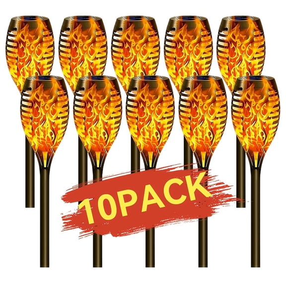 4/6/8/10/12 Pcs Solar Outdoor Torch Lights with IP55 Waterproof Rating, Auto On/Off, Ideal for Landscape Lighting and Decoration in Yards, Gardens, Lawns, Sidewalks, etc.