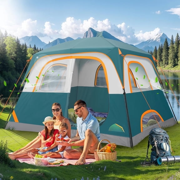 4/6/8/10/12 Person Camping Tent, Family Camping Tent with Rainfly & Screen Room, Spacious Outdoor Tent, Easy Setup Lightweight Portable Cabin for Camping, Hiking & Family Travel