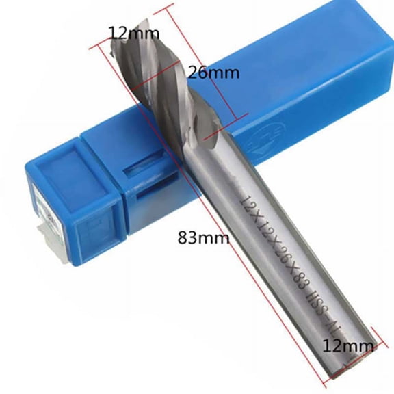 4/6/8/10/12mm HSS CNC 4 Flute Straight Shank End Mill Cutter Drill Bit Tools 12mm