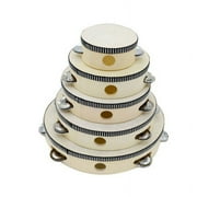 WEEFY 4/6/8/10 Inch Hand Held Tambourine Faux Sheepskin Wooden Percussion Instruments