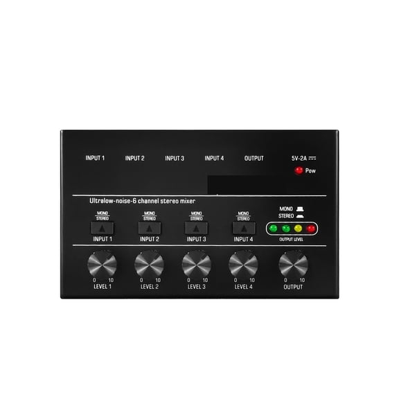 4 6 8 Channels Mini Sound Mixer Audio Mixer Mini Stereo Mixer Portable Ultra Low-Noise Line Mixer For Recording Audio Equipment ,Easy to Use