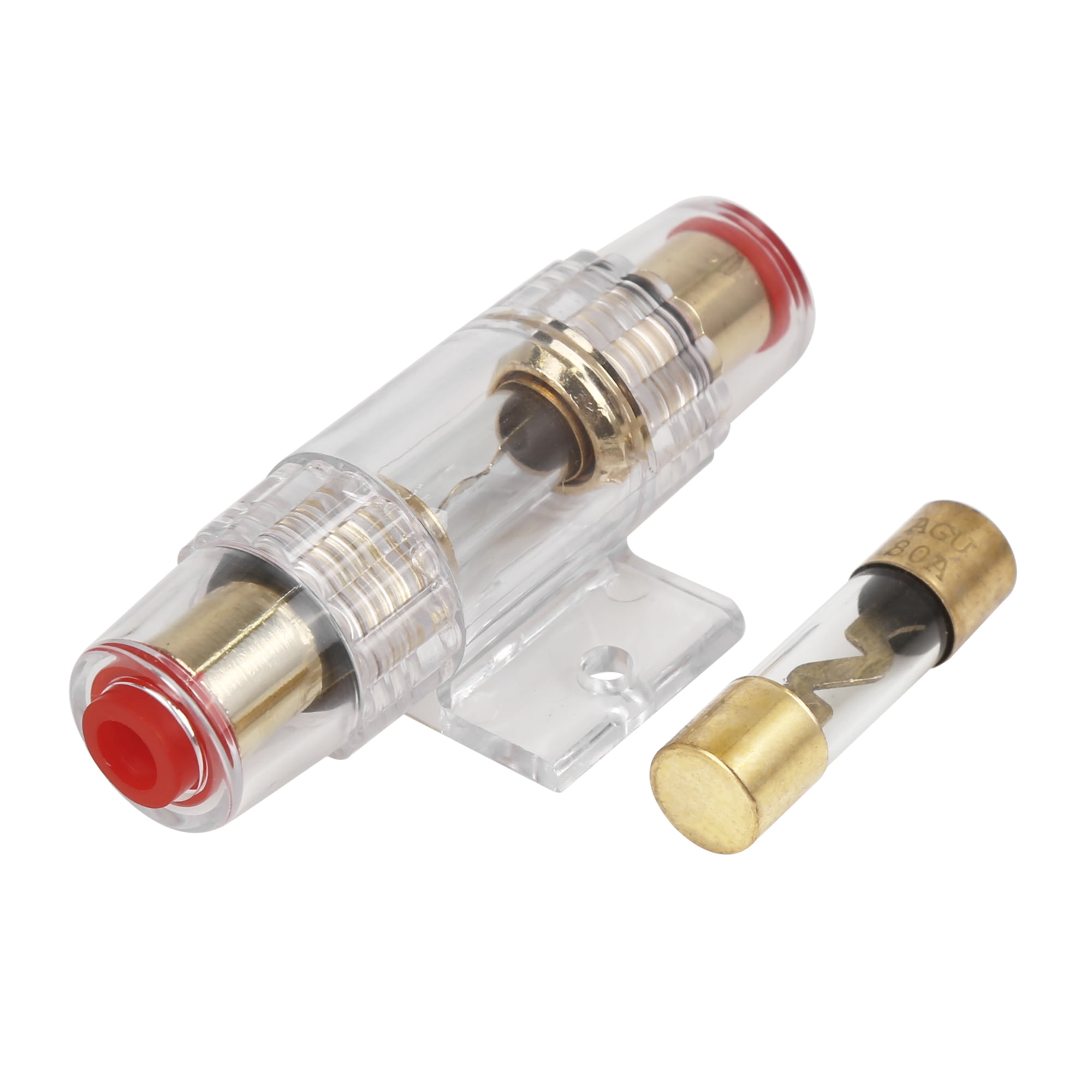 Portafusibili In Linea Impermeabile 4-8 AWG – 2 Pezzi Con 4 Fusibili AGU 80A Per Auto Audio, Amplificatori, Pannelli Solari