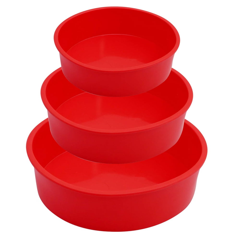 4 6 8 Inch Round Cake Pans Silicone Molds for Baking Layer Cakes Cheese ...