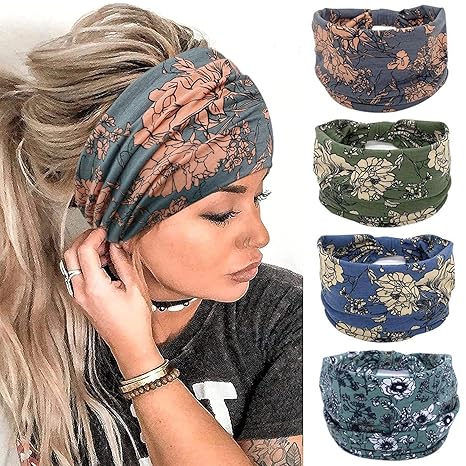 4/6/8 Pack Elastic Wide Headbands, Non Slip Workout Yoga  display picture 1
