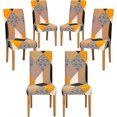 thumbnail image 1 of 4,6,8 Pack Floral Dining Chair Covers, Spandex Dining Room Chair Covers Set of 6, Wrinkle Resistant Parson Chair Protector, Printed Chair Covers for Dining Room Set of 4,6,8, Geometric 2, 1 of 6