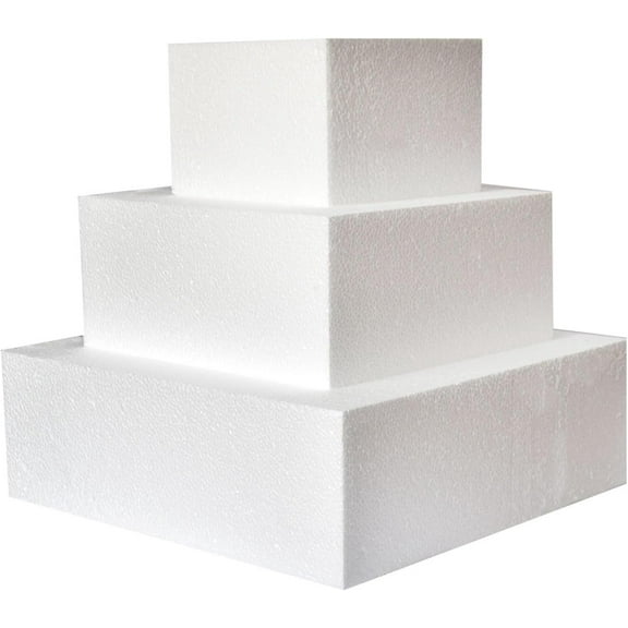 4"-6"-8" Square Cake Dummy Set 4" High
