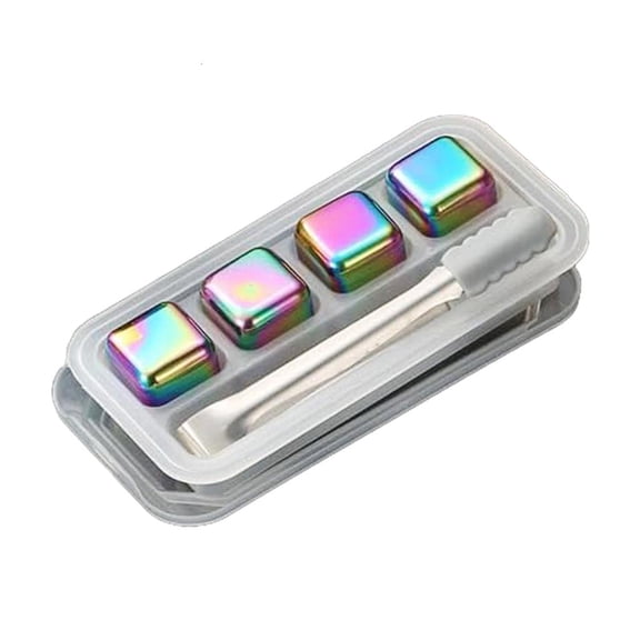 4/6/8 Steel Whiskey Stone With Tongs Reusable Chiller Drink Quick Cooling Ice Cubes For Home Parties Rustproof Designs