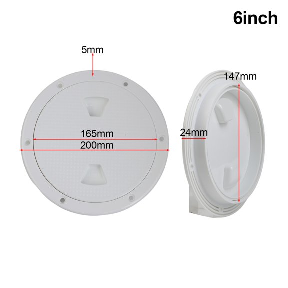 4" 6" 8" White Round Non Slip Inspection Hatch W/Detachable Cover For Marine