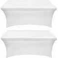 thumbnail image 1 of 4/ 6/8 ft Rectangular Spandex Tablecloth Tight Fit Table Cover Utopia Kitchen, 4 ft, White,, 1 of 2