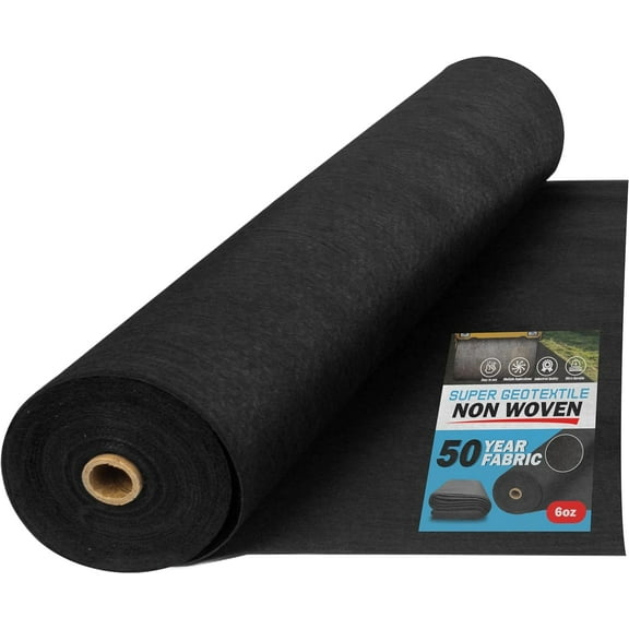 4, 6, 8 oz Non Woven Fabric for Landscaping, French Drains, Underlayment, Erosion Control, Construction Projects - 6 oz (10X25)
