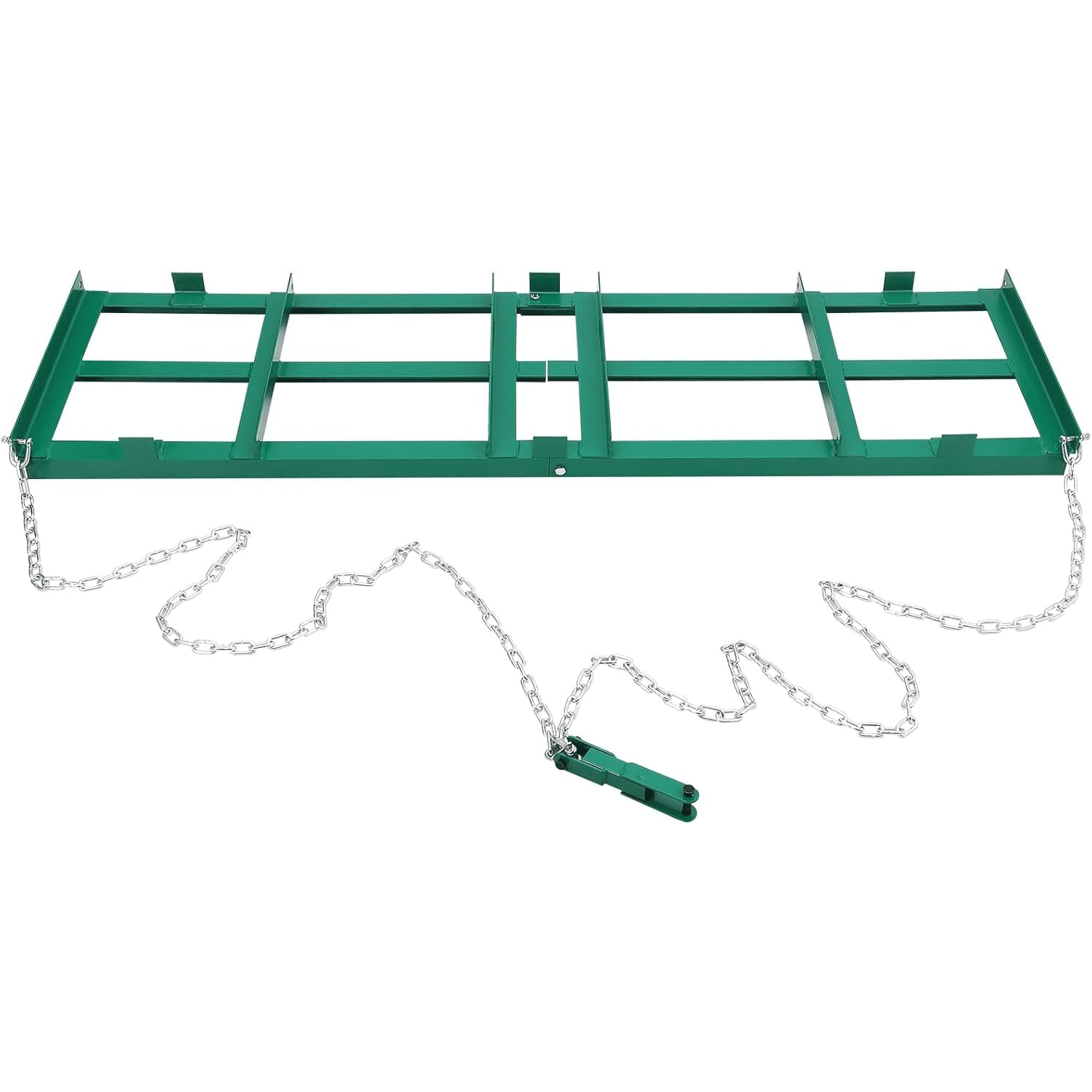4/6/8Ft Drag Harrow Driveway Grader Heavy Duty Power Rake with Chain Tow Behind Lawn Rake for ATV UTV Tractor Mower Land Leveler for Gravel Sand Soil Hay