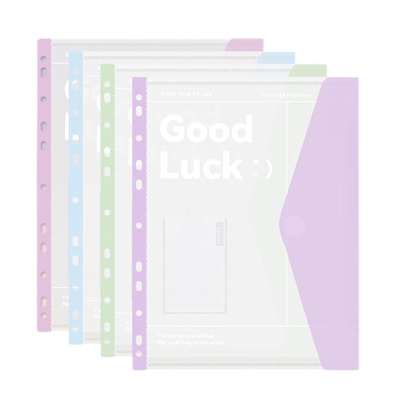 4/6/8Pcs 11 Holes Punched Pocket Clear Document Wallet Letter Size File Protector Sleeve for School Office 305x240mm