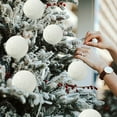 thumbnail image 1 of 4/6/8cm 12PCS Christmas Ball Ornaments, White Plastic Shatterproof Hanging Decorations, Flocked Xmas Tree Ball Pendant for Indoor Home Decor(8cm/3.15"), 1 of 4