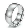 thumbnail image 1 of 4/6/8mm Black Gold Silver Band Mens Women's 316L Stainless Steel Rings Size 5-13, 1 of 9