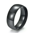 thumbnail image 1 of 4/6/8mm Black Gold Silver Band Mens Women's 316L Stainless Steel Rings Size 5-13, 1 of 9