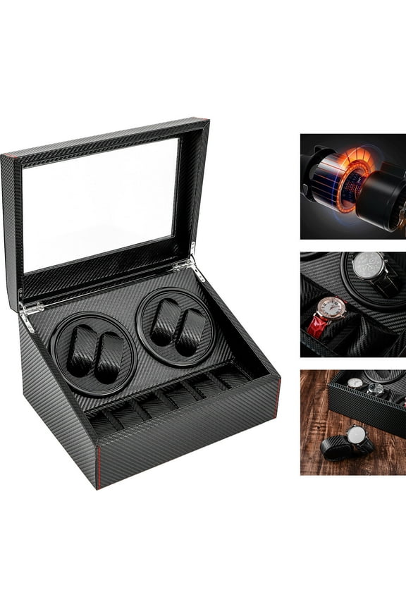 4+6 Automatic Rotation Watch Winder Box Storage Case Self Winding Display Box