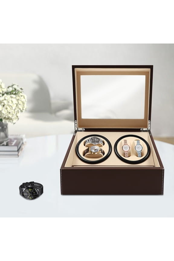 Self-winding Watch Winder Display Box Leather Storage Organizer