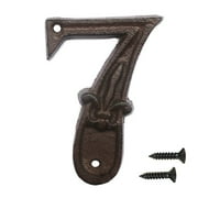 4.6" Cast Iron House Numbers- Solid & Heavy Duty Rustic Decorative Numbers with Fleur De Lis Design for House Home Address Plaque Garden Yard Post Mailbox Hanging Wall Sign Letters Decor