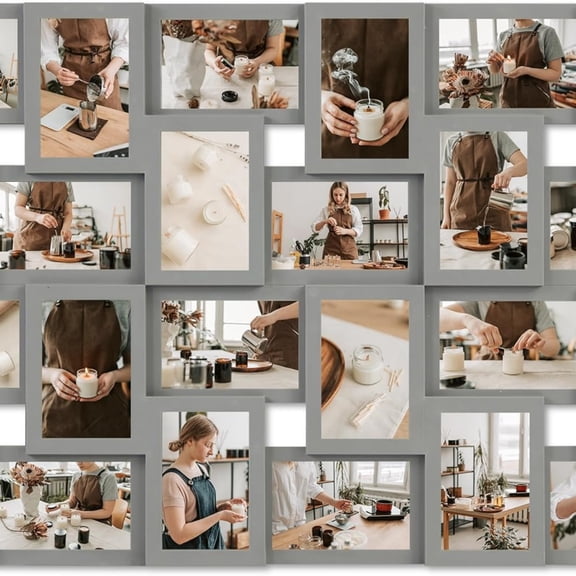 46 Collage Picture Frames,24 Opening Photo Collage Frame for Wall Dr,Multi Family Photo for Gallery Dr, Hanging Display