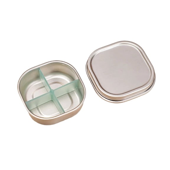 4/6 Compartment Pill Case,Portable Metal Travel Pill Box For Medicine,Vitamins