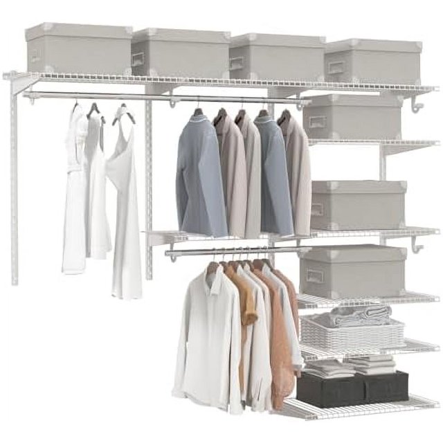 4 to 6 FT Custom Closet Organizer System Kit WallMounted Organizer