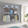 thumbnail image 1 of 4 to 6 FT Mounted Closet Systems, Height Adjustable Custom Clothes Closet Kit with 3 Hanging Rod & 6 Storage Shelves, Wall-Mounted Clothes Closet Organizer for Bedroom Apartment, White, 1 of 9