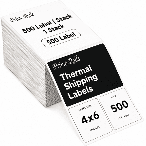 4×6 Fanfold Direct Thermal Shipping Labels, 1 Stack – 500 Labels, Water & Oil Resistant, Strong Adhesive, Perforated – Compatible with Rollo, MUNBYN, Zebra