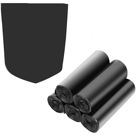 4-6 Gallon Biodegradable Trash Bags, Compostable Garbage Bags, Recycled Kitchen & Bathroom Waste Basket Liners, Degradable Recycling Bags for Bedroom, Living Room, Office, 100 Count Black