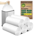 thumbnail image 1 of 4-6 Gallon Trash Bags, Unscented (White, 200 Count), Strong & Leakproof Small Garbage Bags , Size Expanded for Bathroom, Bedroom, Kitchen & Office, 4, 5, 6 Gal, 1 of 7