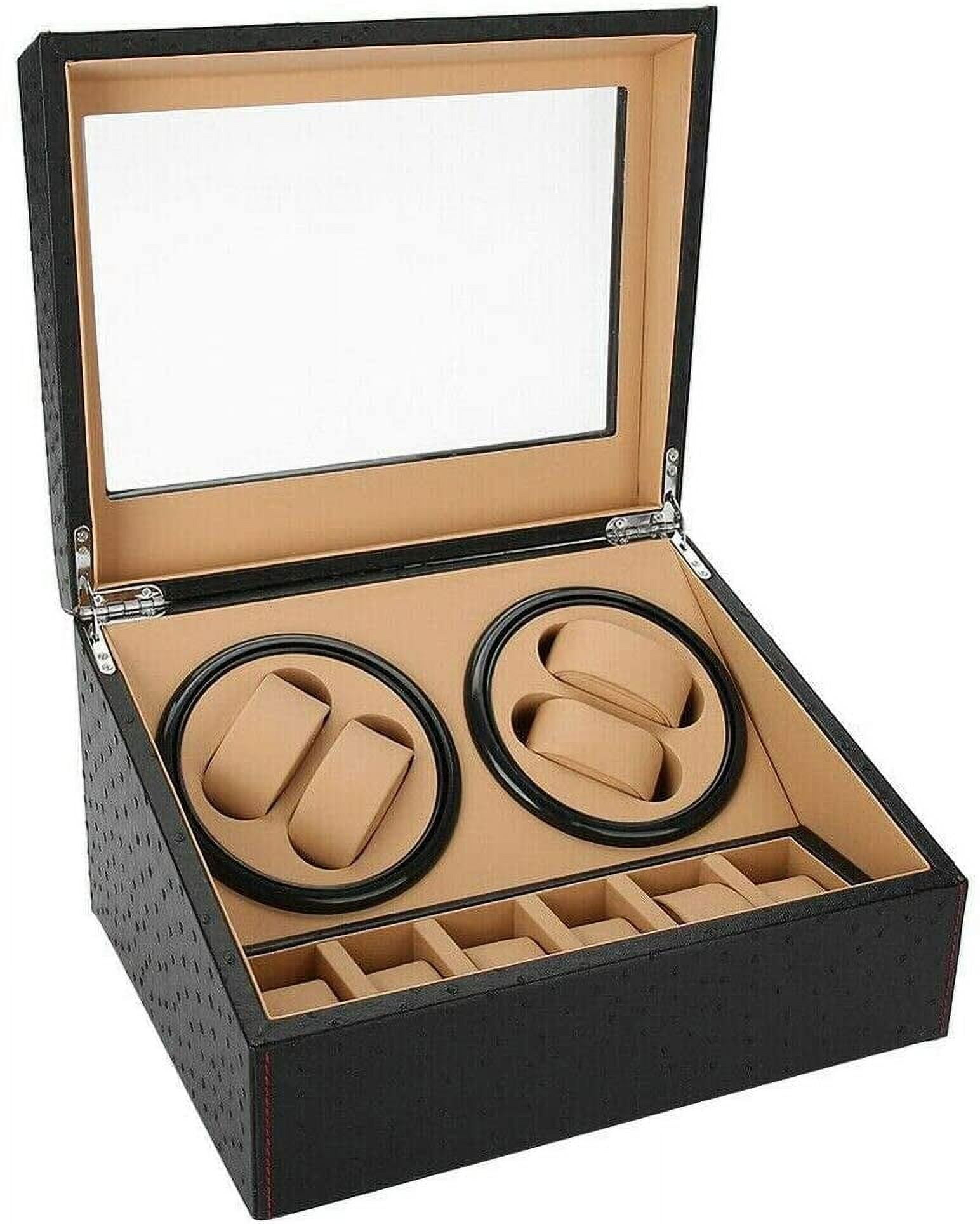 4+6 Luxurious Automatic Rotation Watch Display Storage Box PU Leather ...