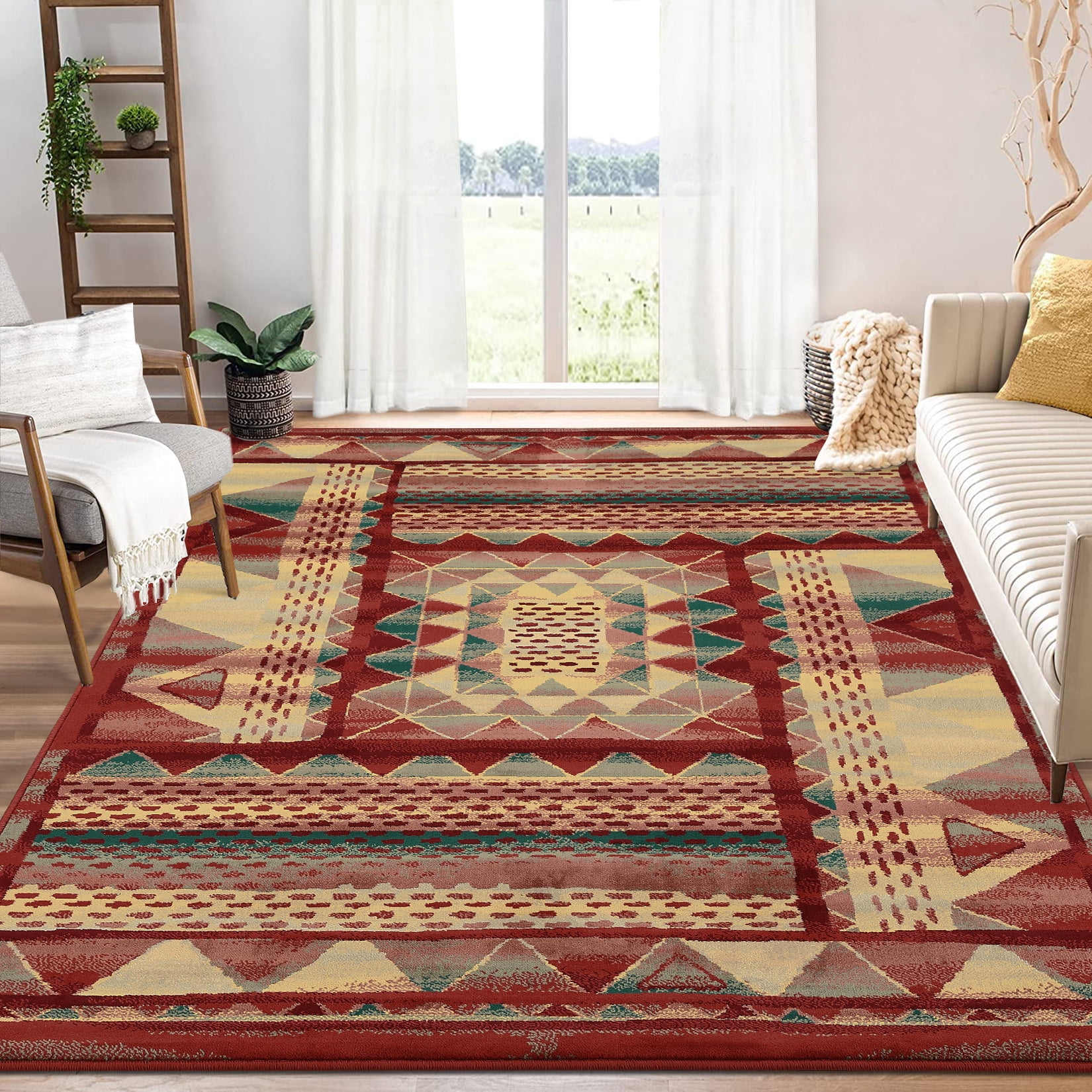 4'*6' Modern Abstract Area Rug, Non-Shedding Non-Slip Contemporary Area ...