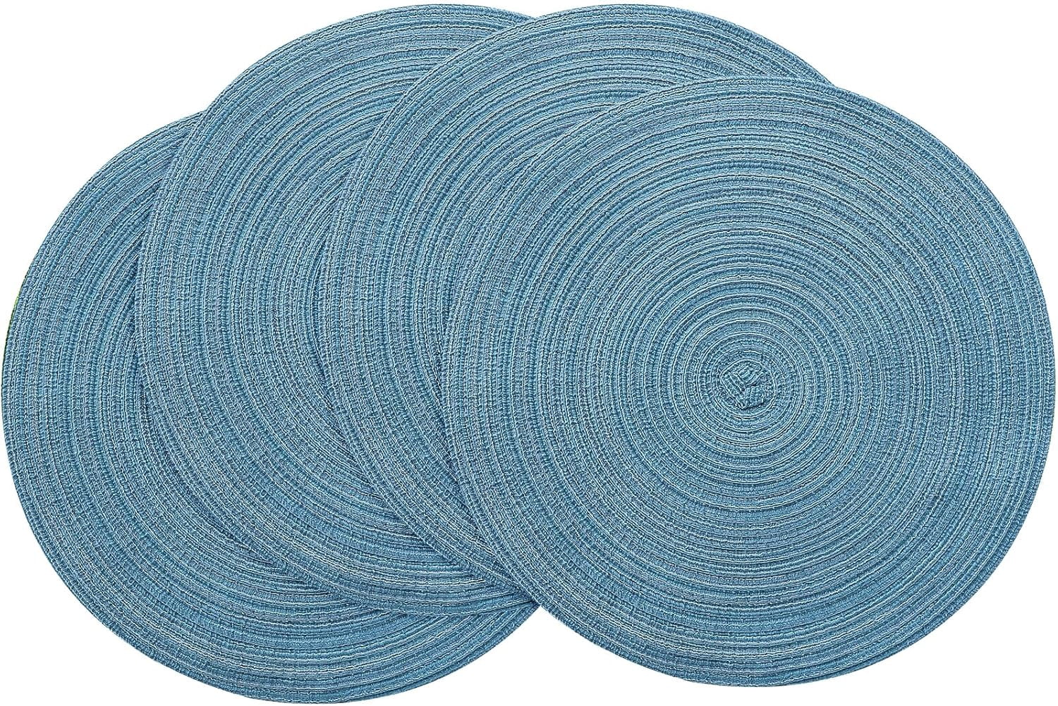 4/6 Pack 15 Inch Round Braided Placemats, Washable Heat Resistant ...