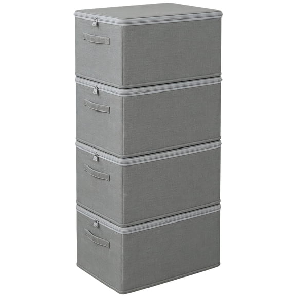 4/6-Pack Oversized Zippered Canvas Storage Boxes with Lids