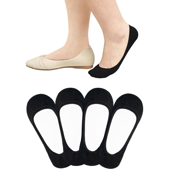 4-6 Pairs No Show Socks Womens Ultra Low Cut Non-Slip Liner Socks for Flats Boat