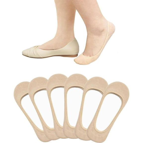 4-6 Pairs No Show Socks Womens Ultra Low Cut Non-Slip Liner Socks for Flats Boat