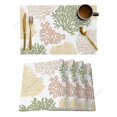 thumbnail image 1 of 4/6 Pcs Placemat Blue Marine Coral Shells Star Kitchen Placemat Home ration Dining Table Mats Coffee Coaster Mat, 1 of 6