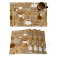 thumbnail image 1 of 4/6 Pcs Placemat Coffee Coffee Beans Coffee Cup Kitchen Placemat Home ration Dining Table Mats Coffee Coaster Mat, 1 of 5