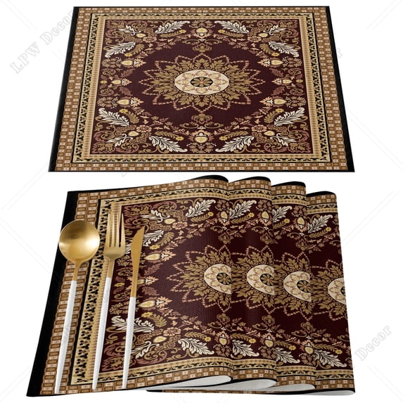 4/6 Pcs Placemat Persian Rug Table Mat For Dining Table Kitchen Accessories Coffee Tea Coaster
